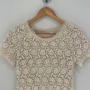 White floral lace dress